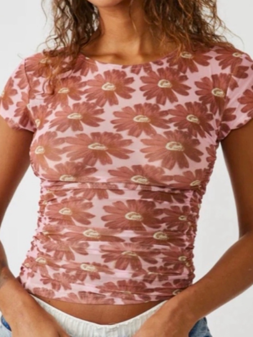 Free People Keep it Simple mesh baby tee